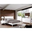 Allora 2pc Mid-Century Wood Bedroom Set - King + Nightstand in White