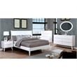 Allora 2pc Mid-Century Wood Bedroom Set - King + Nightstand in White