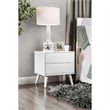 Allora 2pc Mid-Century Wood Bedroom Set - King + Nightstand in White