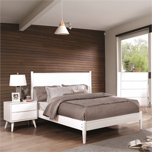 allora 2 piece wood king bedroom set in white