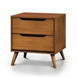 Allora 3pc Mid-Century Wood Queen Bedroom Set- Queen + Nightstand + Chest in Oak