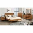 Allora 3pc Mid-Century Wood Queen Bedroom Set- Queen + Nightstand + Chest in Oak