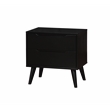 Allora 4pc Wood Bedroom Set - King + 1Nightstand + 1Dresser +1Mirror in Black