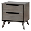 Allora 2-Drawer Mid-Century Solid Wood/Wood Veneer/MDF Nightstand in Gray