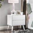 Allora 2-Drawer Mid-Century Solid Wood/Wood Veneer/MDF Nightstand in White