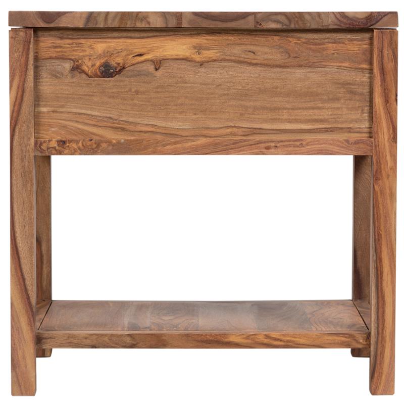 Allora Mid-Century Modern Wood End Table with Drawer in Natural Brown