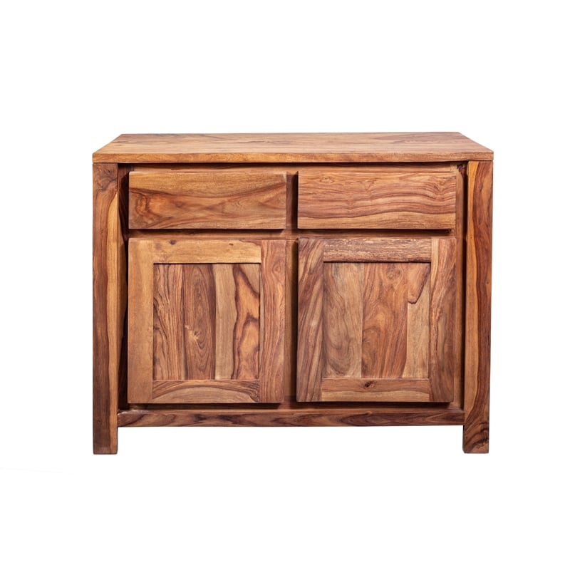 Allora Mid-Century Modern 2 Drawer 2 Door Sideboard in Natural Brown