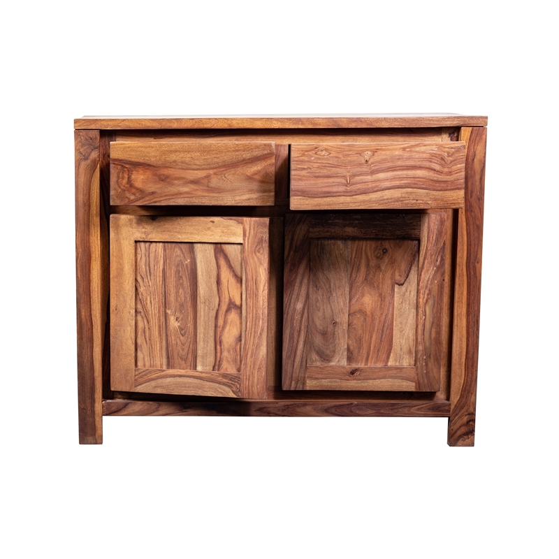 Allora Mid-Century Modern 2 Drawer 2 Door Sideboard in Natural Brown