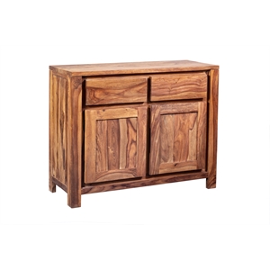 allora mid-century modern 2 drawer 2 door sideboard in natural brown