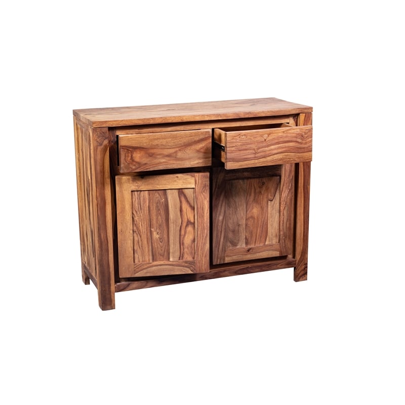 Allora Mid-Century Modern 2 Drawer 2 Door Sideboard in Natural Brown