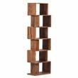 Allora Modern 6-Shelf Stacked Wood Bookcase in Natural Brown