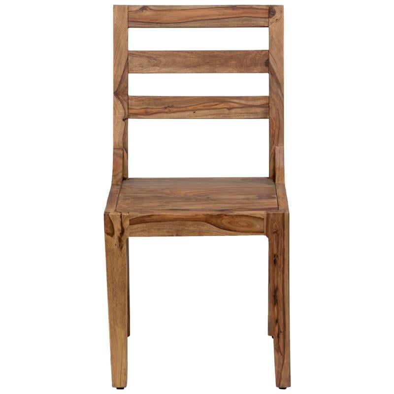 Allora Mid-Century Modern Sheesham Wood Dining Chair in Brown (Set of 2)