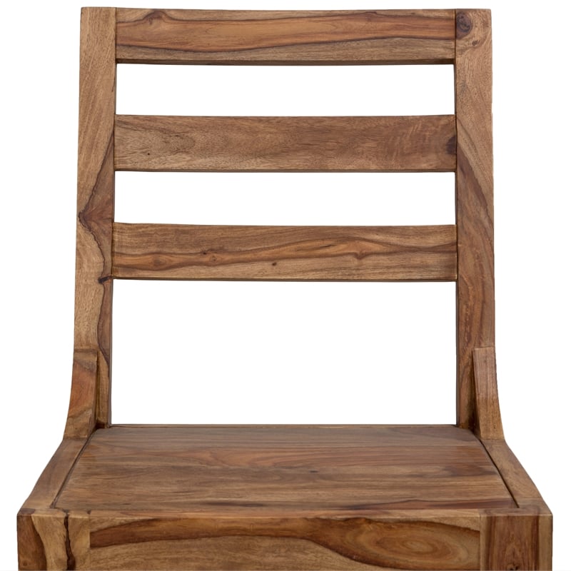 Allora Mid-Century Modern Sheesham Wood Dining Chair in Brown (Set of 2)