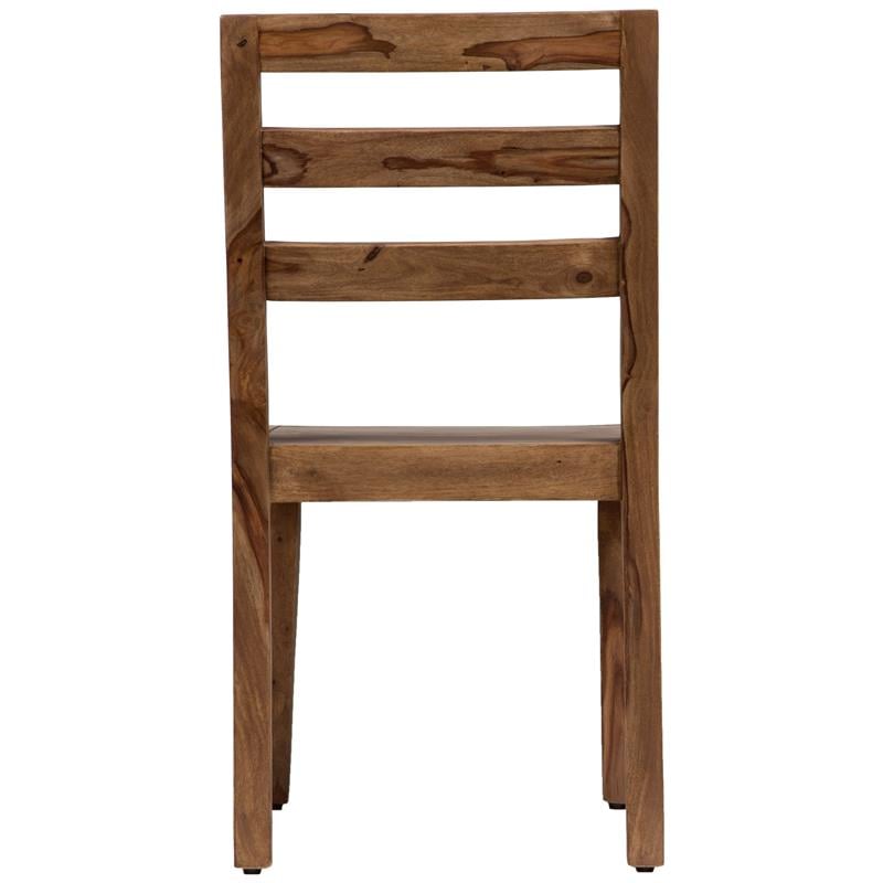 Allora Mid-Century Modern Sheesham Wood Dining Chair in Brown (Set of 2)