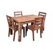 Allora Mid-Century Modern Sheesham Wood Dining Chair in Brown (Set of 2)