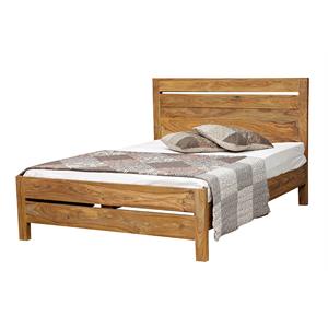 Allora Mid-Century Modern Wood King Bed in Brown