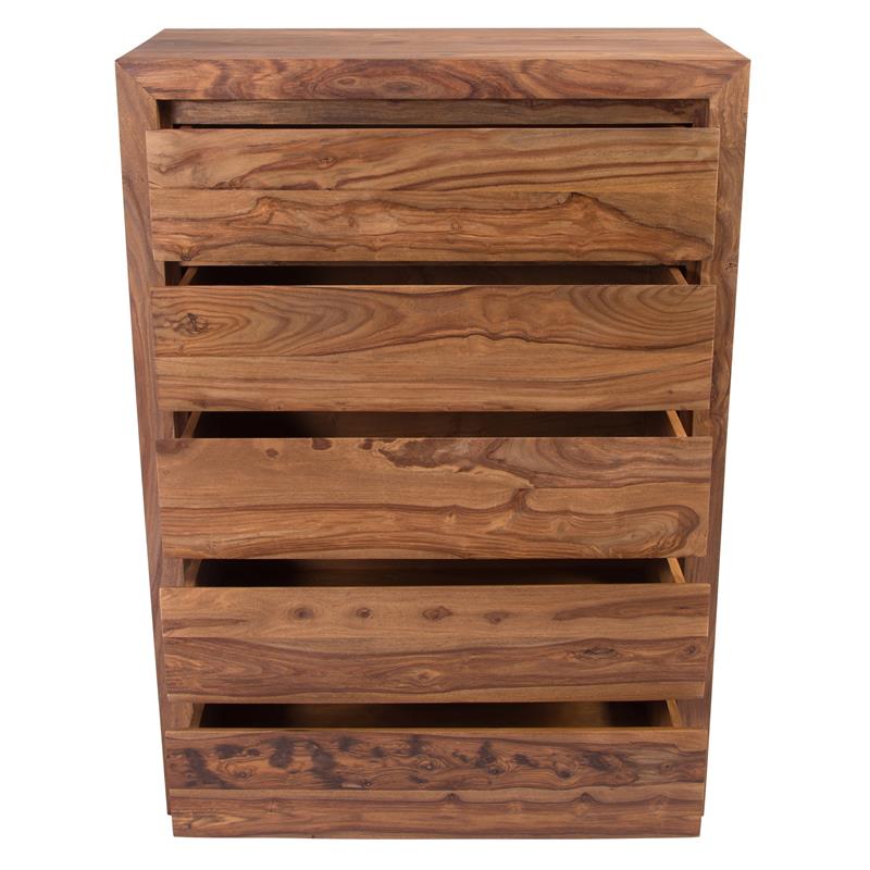 Allora Mid-Century Modern Wood Bedroom Chest in Brown