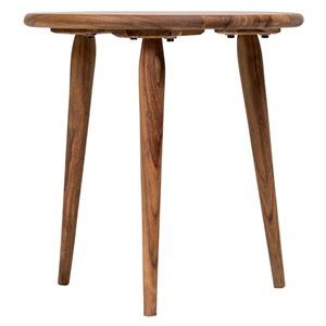 allora mid-century modern wood round end table in brown