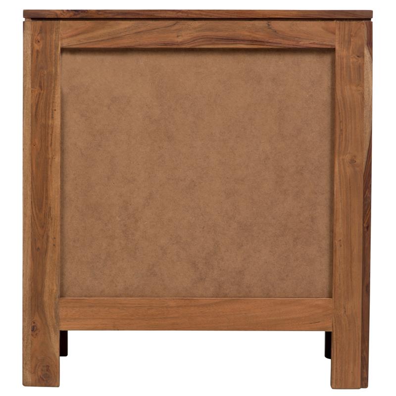 Allora Mid-Century Modern Sheesham Wood 2 Drawer Nightstand in Brown