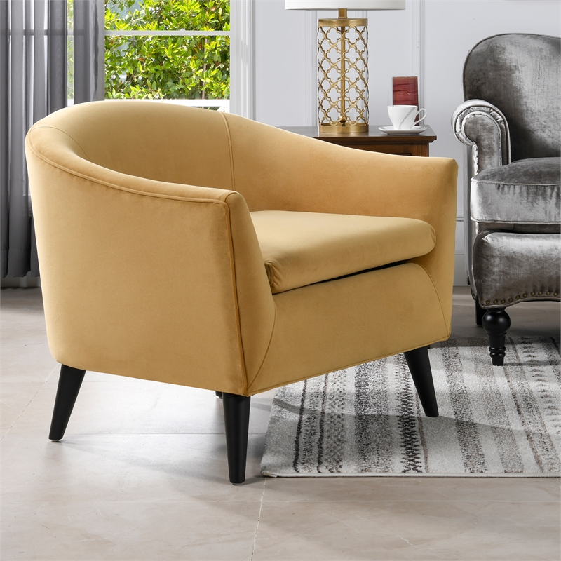 Allora Mid-Century Barrel Accent Chair in Gold - A-5145-1900618