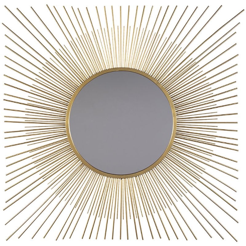 Allora Sunburst Decorative Mirror in Gold