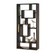 Allora Contemporary Asymmetrical Cube Bookcase Black Finish