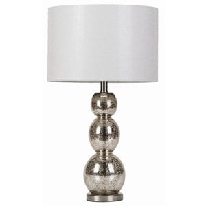 allora drum shade table lamp in white and antique silver