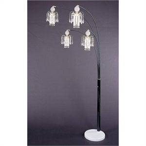 allora chandelier floor lamp in black and chrome