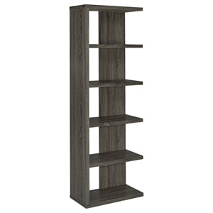 Allora Weathered Semi-Backless Bookcase in Dark Grey