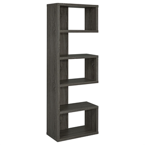 Allora Semi Backless Bookcase in Dark Gray