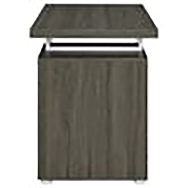 Allora 3-Drawer Contemporary Wood Office Desk in Weathered Gray/Silver