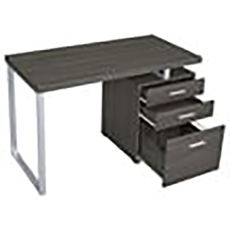 Allora 3-Drawer Contemporary Wood Office Desk in Weathered Gray/Silver