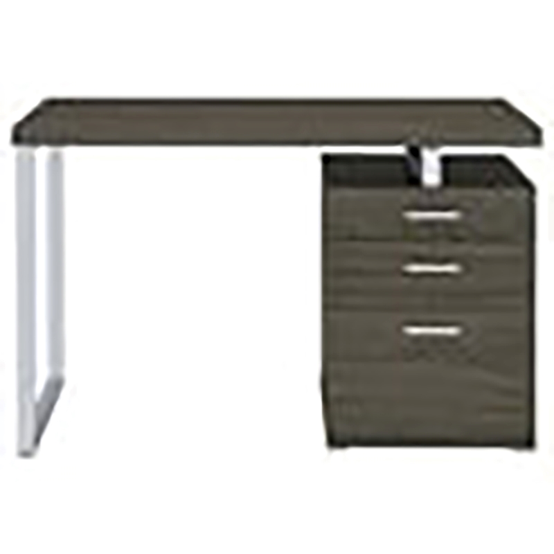 Allora 3-Drawer Contemporary Wood Office Desk in Weathered Gray/Silver