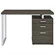 Allora 3-Drawer Contemporary Wood Office Desk in Weathered Gray/Silver