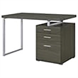 Allora 3-Drawer Contemporary Wood Office Desk in Weathered Gray/Silver
