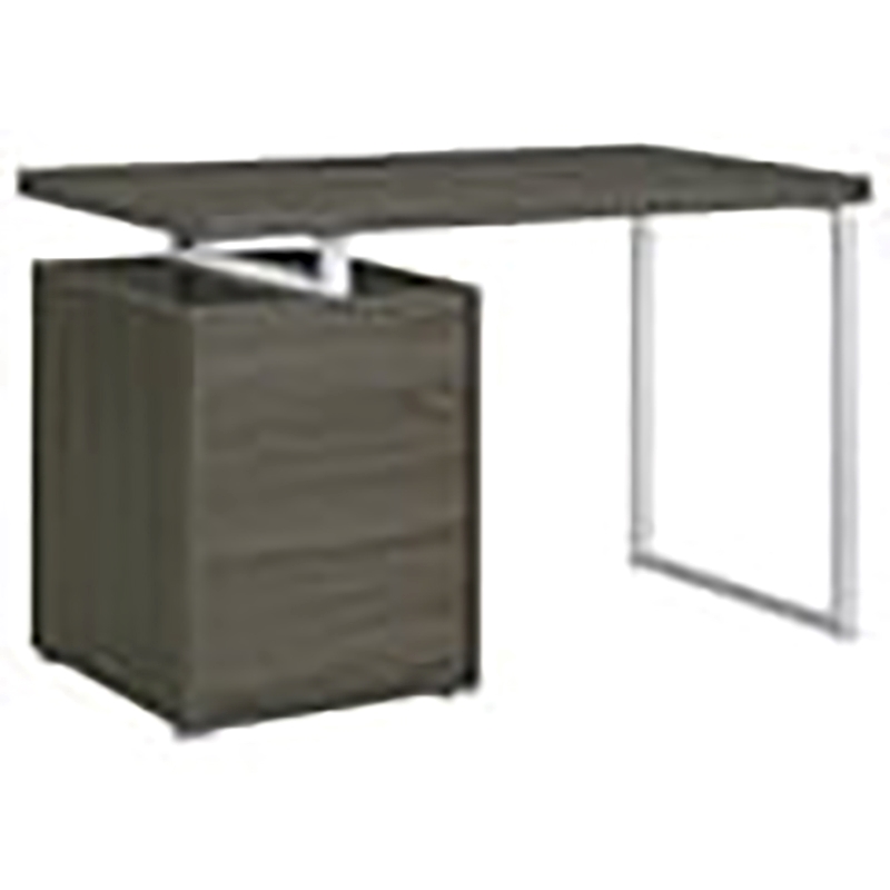 Allora 3-Drawer Contemporary Wood Office Desk in Weathered Gray/Silver