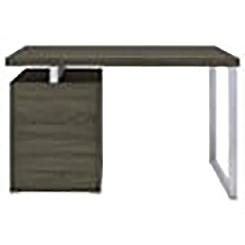 Allora 3-Drawer Contemporary Wood Office Desk in Weathered Gray/Silver