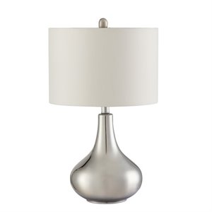 allora teardrop shape table lamp in silver