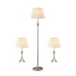 Allora 3 Piece Elegant Lamp Set in Nickel