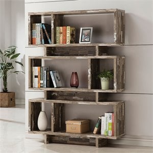 allora 3 tier traditional bookcase in salvaged cabin