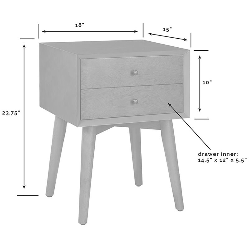 Allora 1 Drawer Nightstand in Acorn
