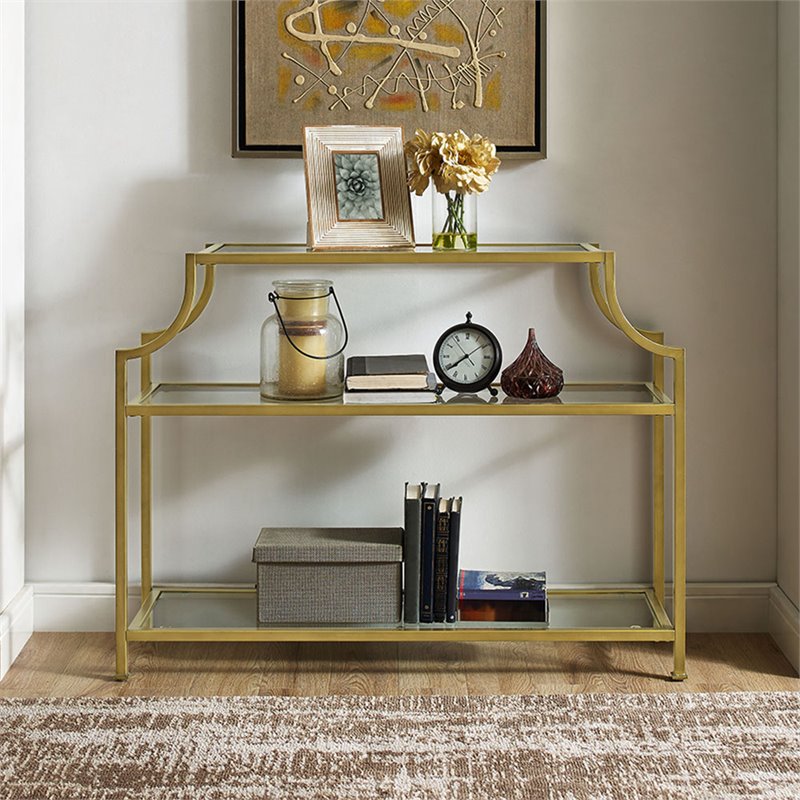 gold accent console table