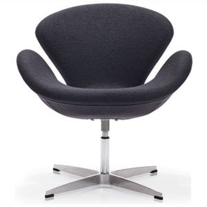 allora fabric upholstered armchair with steel base in iron gray