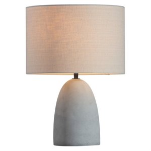 allora faux concrete base table lamp with fabric shade in beige
