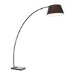 Allora Metal and Marble Base Floor Lamp with Fabric Shade in Black