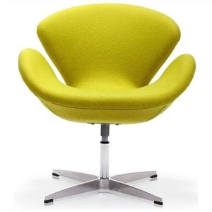 allora fabric upholstered armchair with steel base in pistachio green
