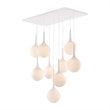 Allora Painted Steel Frame Ceiling Lamp with Frosted Glass Shades in White