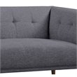 Allora Modern Fabric Upholstered Loveseat in Dark Gray/Walnut