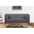Allora Modern Fabric Upholstered Loveseat in Dark Gray/Walnut