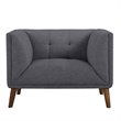 Allora Modern Fabric Chair with Wood Legs in Dark Gray/Walnut